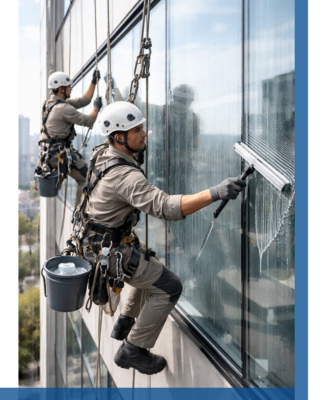 Мойка окон альпинистами в Озёрске от 4564 р. | ВЫСОТНИК-Озр