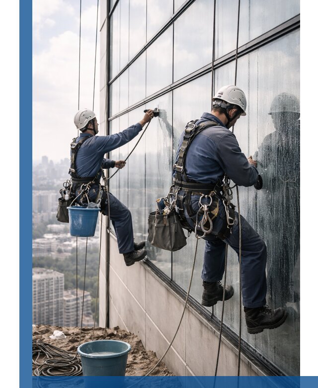 Профессиональная мойка фасадных окон альпинистами в Озёрске