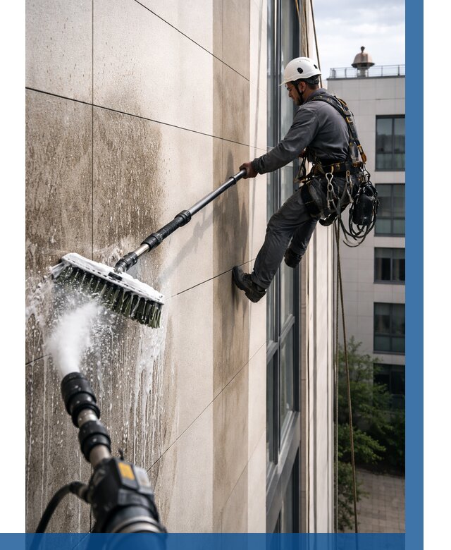 Мойка фасада из керамогранита в Озёрске от 304 р. | ВЫСОТНИК-Озр