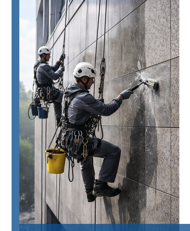 Профессиональная мойка фасада из керамогранита в Озёрске