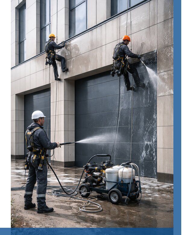 Послестроительная мойка фасада в Озёрске от 304 р. | ВЫСОТНИК-Озр