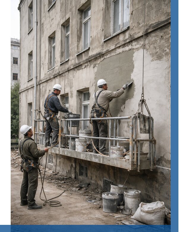 Капитальный ремонт фасада в Озёрске от 4260 р. | ВЫСОТНИК-Озр