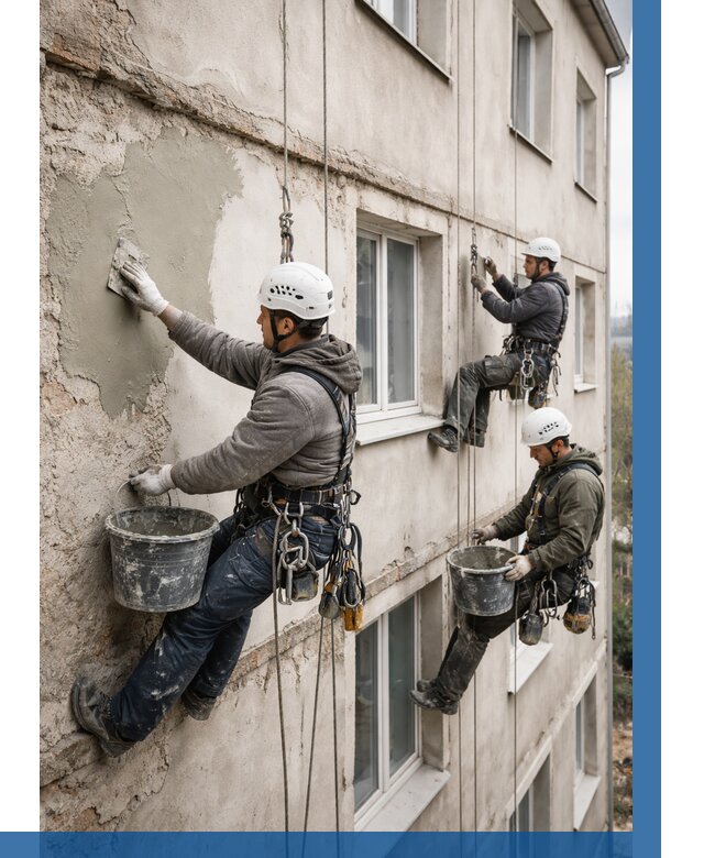 Ремонт штукатурного фасада в Озёрске от 761 р. под ключ | ВЫСОТНИК-Озр