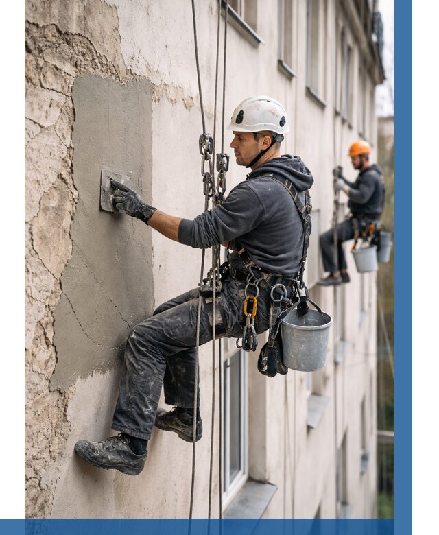 Восстановление штукатурки фасада в Озёрске от 1217 р. | ВЫСОТНИК-Озр