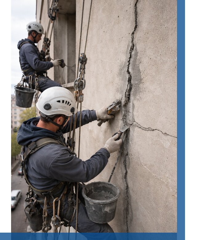 Заделка трещин на фасаде в Озёрске от 913 р. | ВЫСОТНИК-Озр