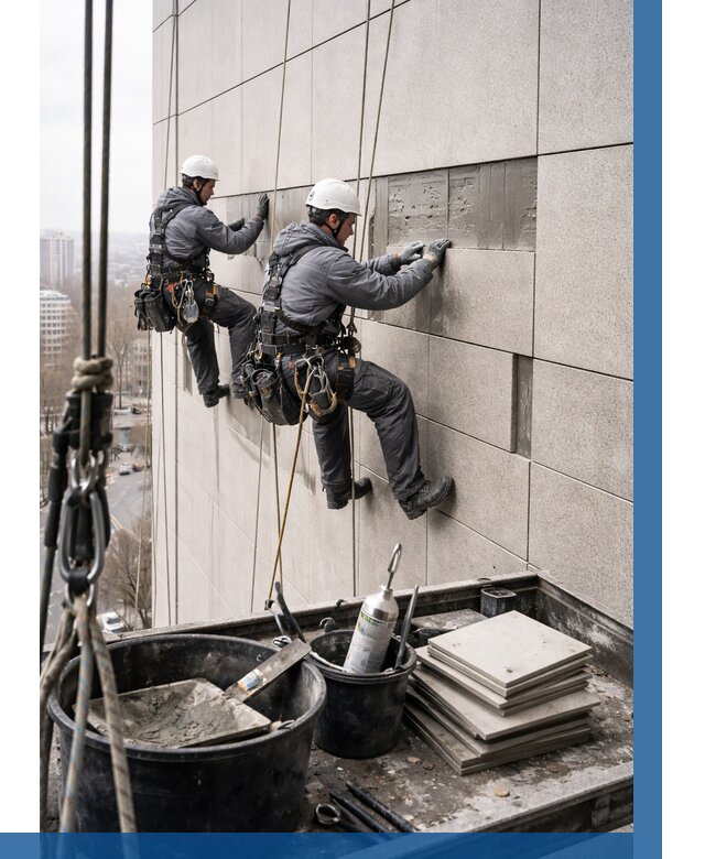 Ремонт фасада из керамогранита в Озёрске от 2536 р. | ВЫСОТНИК-Озр