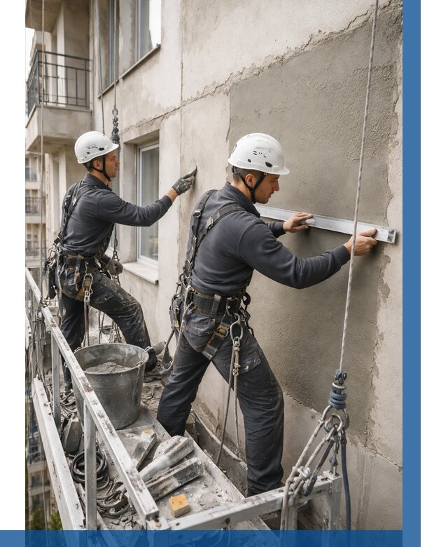 Штукатурка фасада на высоте в Озёрске от 913 р. | ВЫСОТНИК-Озр