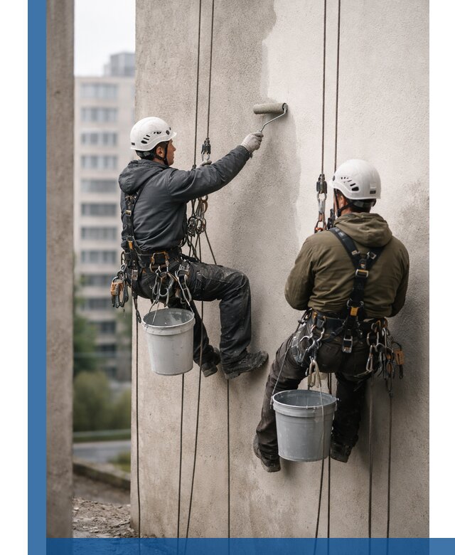 Покраска фасадов высотными альпинистами в Озёрске с гарантией