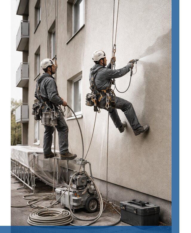 Безвоздушная покраска фасада в Озёрске от 223 р/м² | ВЫСОТНИК-Озр