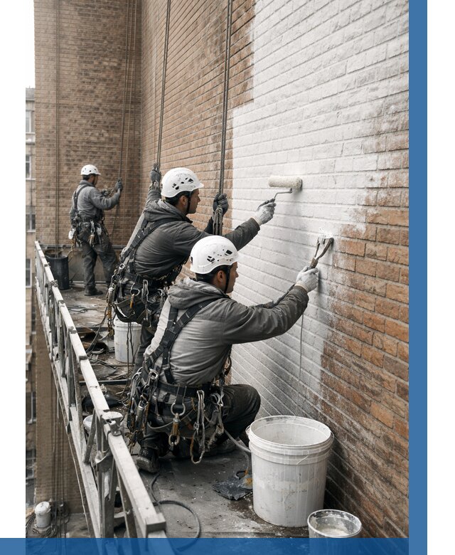 Покраска кирпичного фасада в Озёрске от 355 р. | ВЫСОТНИК-Озр