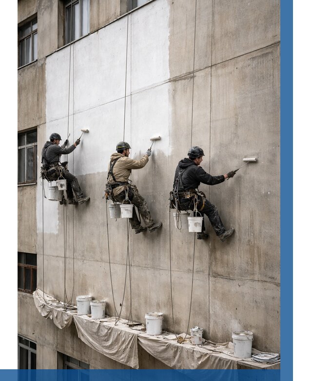 Покраска бетонного фасада в Озёрске от 355 р за м2 | ВЫСОТНИК-Озр