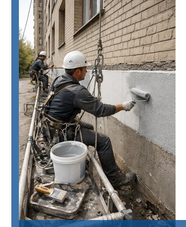 Окраска цоколя здания в Озёрске профессионально и надежно