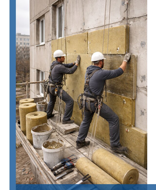 Утепление фасада минватой в Озёрске под ключ с гарантией