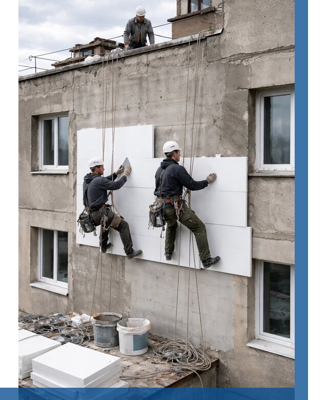 Утепление фасада пенополистиролом в Озёрске от 1826 р. | ВЫСОТНИК-Озр