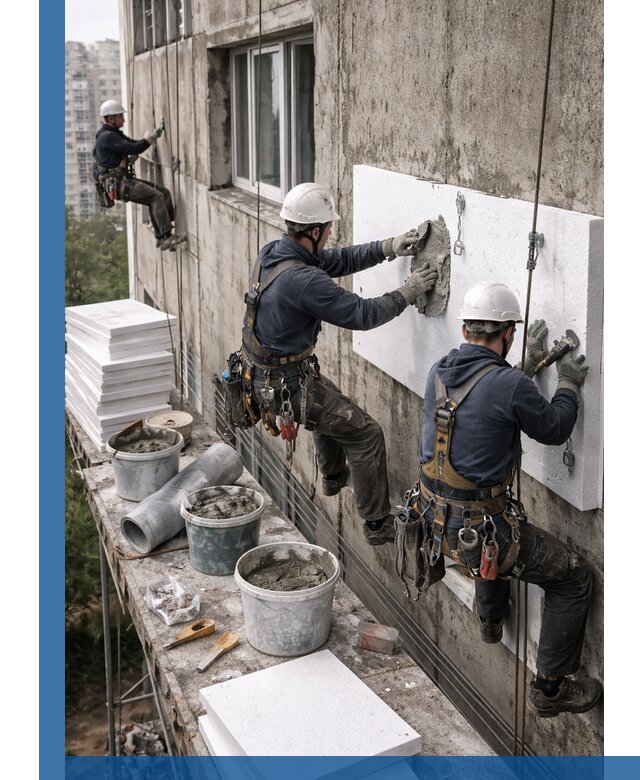 Утепление фасада пенополистиролом в Озёрске под ключ