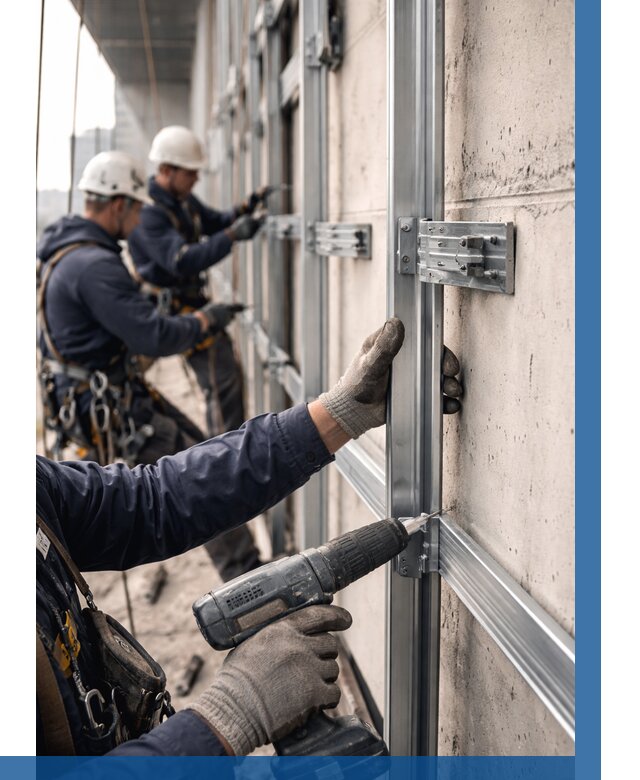 Монтаж подсистемы вентфасада в Озёрске от 862 р. | ВЫСОТНИК-Озр