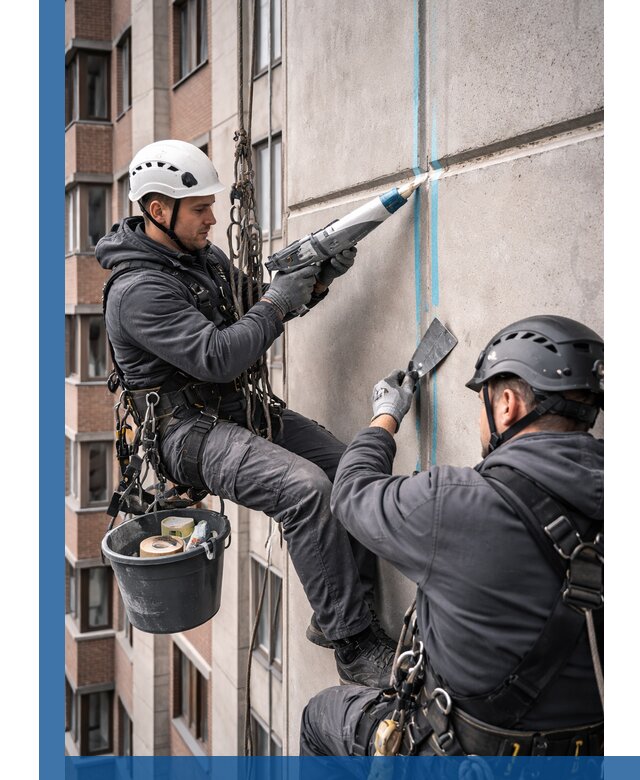 Вторичная герметизация швов фасада и кровли в Озёрске
