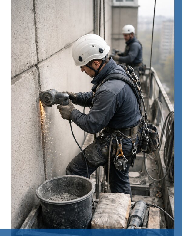 Штробление межпанельных швов в Озёрске от 1217 р. | ВЫСОТНИК-Озр