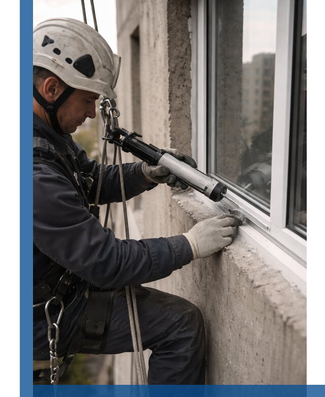 Герметизация оконных швов снаружи в Озёрске профессионально