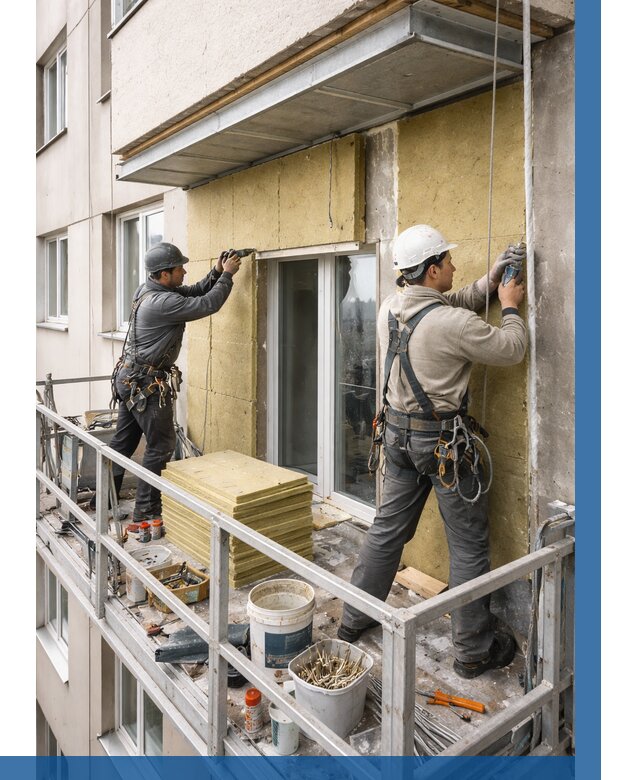 Утепление балкона снаружи в Озёрске от 1623 р. под ключ ВЫСОТНИК-Озр