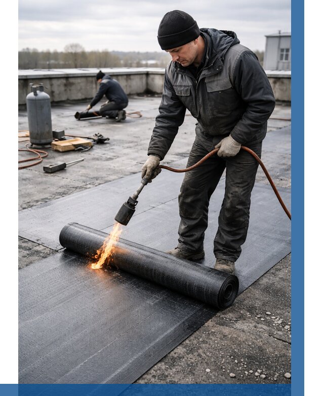 Ремонт наплавляемой кровли в Озёрске от 710 р. | ВЫСОТНИК-Озр