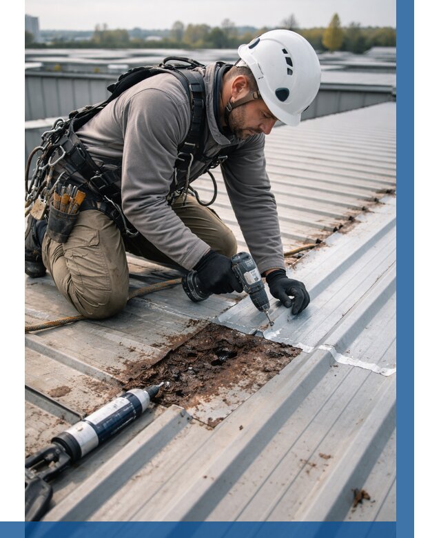 Ремонт профнастила на кровле в Озёрске от 710 р. | ВЫСОТНИК-Озр