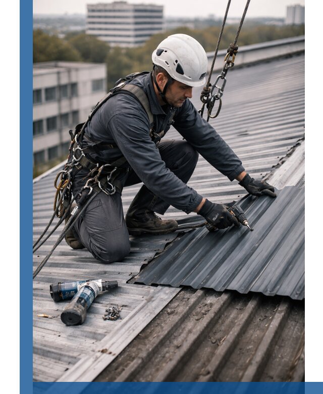 Ремонт профнастила на кровле в Озёрске, работы под ключ