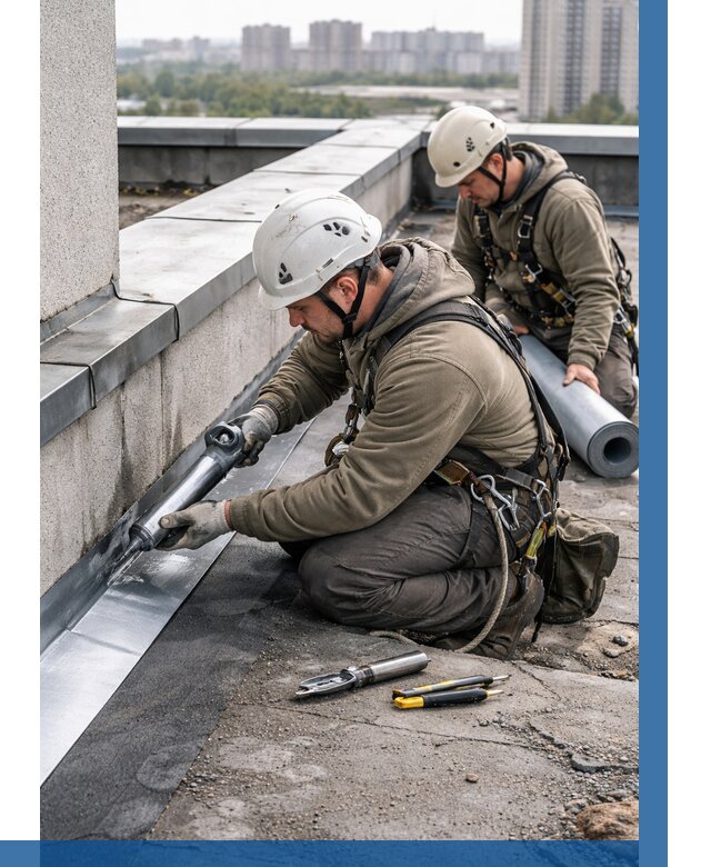 Ремонт кровельных примыканий в Озёрске от 1217 р. | ВЫСОТНИК-Озр