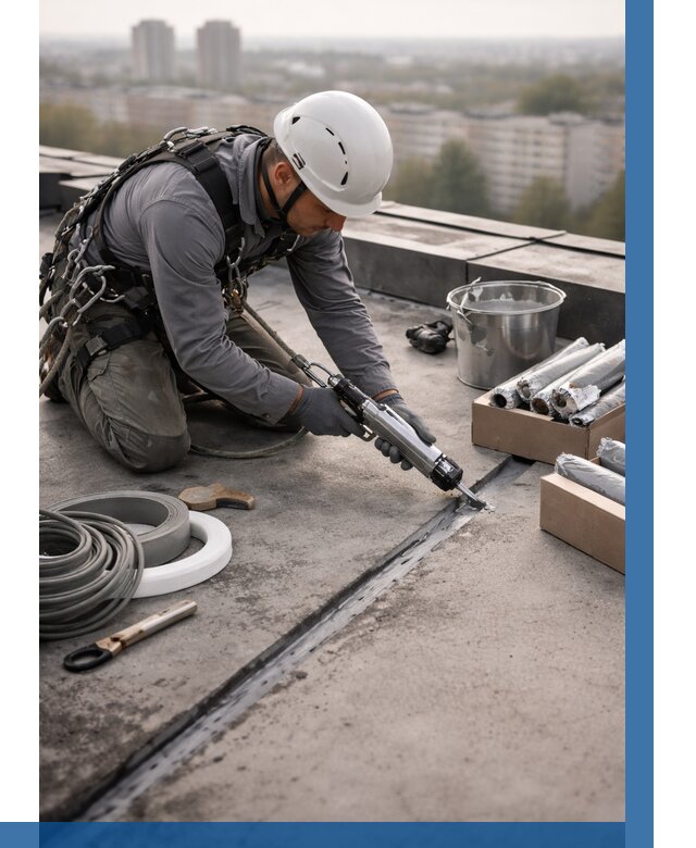 Герметизация швов кровли в Озёрске от 456 р./м2 | ВЫСОТНИК-Озр