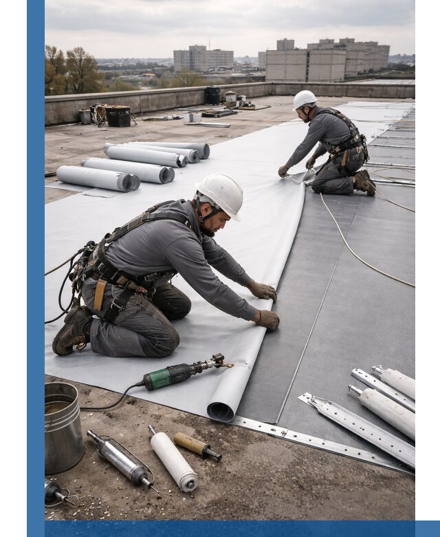 Монтаж мембранной кровли в Озёрске для промышленных зданий