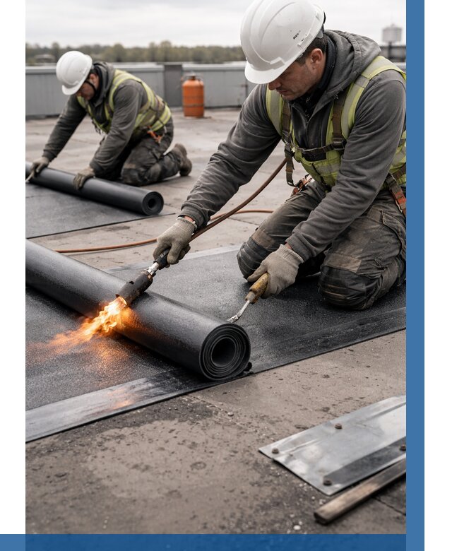 Монтаж наплавляемой кровли в Озёрске от 862 р. — ВЫСОТНИК-Озр