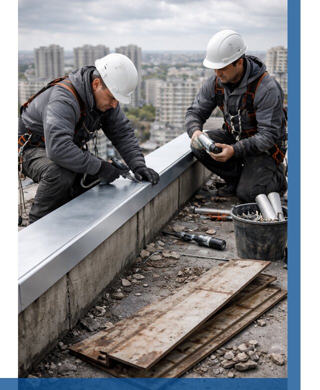 Замена парапетных крышек под ключ в Озёрске от 1217 р. | ВЫСОТНИК-Озр