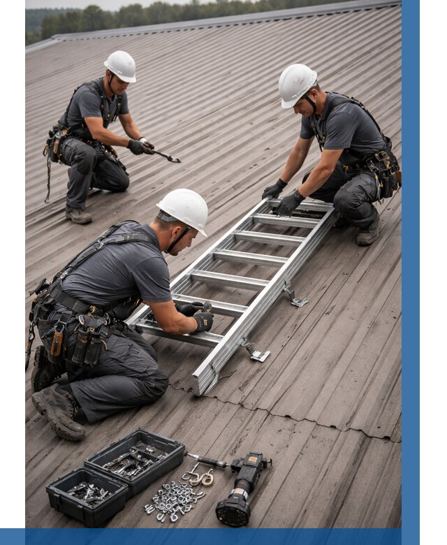 Монтаж кровельной лестницы в Озёрске от 4564 р. | ВЫСОТНИК-Озр