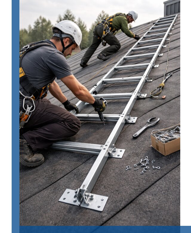Профессиональный монтаж кровельной лестницы в Озёрске под ключ