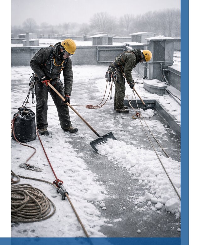 Очистка крыши от снега в Озёрске от 7607 р. | ВЫСОТНИК-Озр