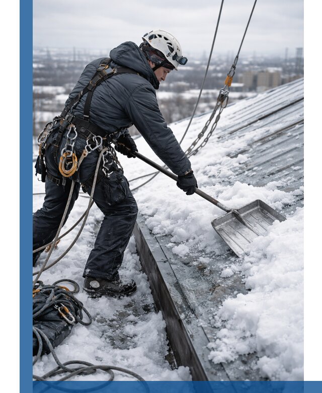 Профессиональная очистка кровли от снега и наледи в Озёрске