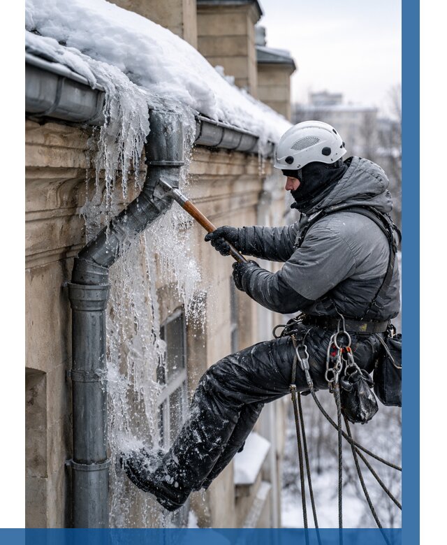 Очистка водостоков от льда в Озёрске от 3550 р. | ВЫСОТНИК-Озр