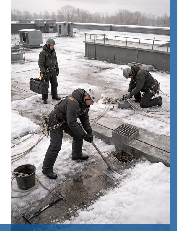 Абонентское обслуживание кровли зимой в Озёрске от 8114 р. | ВЫСОТНИК-Озр