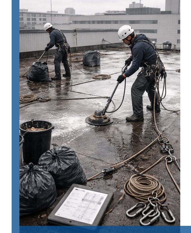 Плановая очистка кровли по графику в Озёрске для безопасности