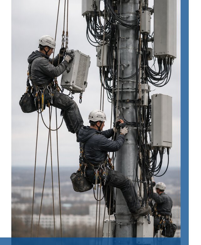 Монтаж оборудования связи на мачте в Озёрске от 7607 р. | ВЫСОТНИК-Озр