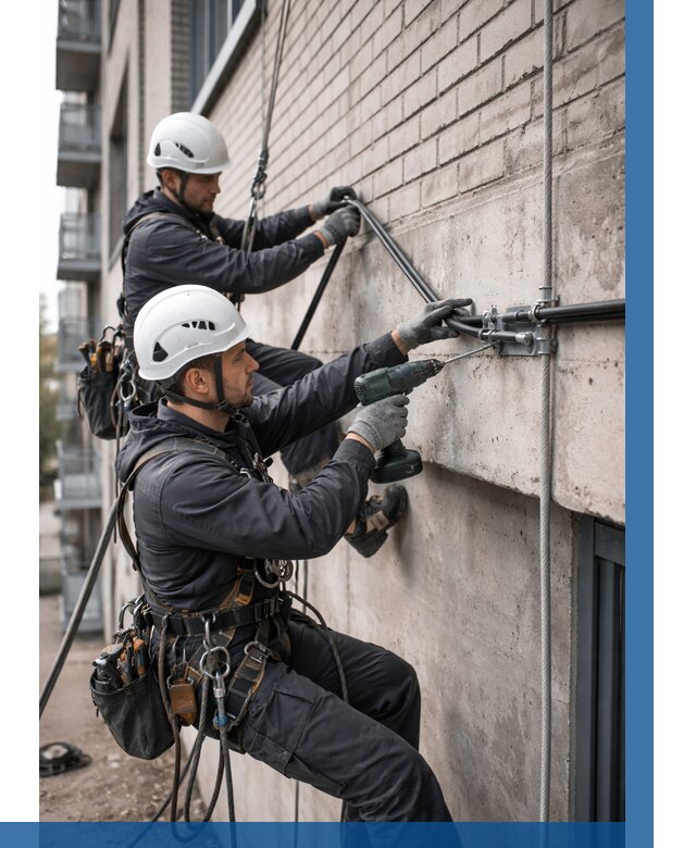 Крепление кабеля на фасаде в Озёрске от 355 р. | ВЫСОТНИК-Озр