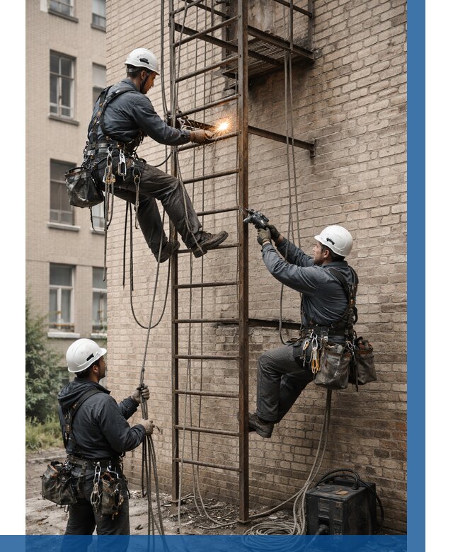 Ремонт пожарной лестницы в Озёрске от 7607 р. | ВЫСОТНИК-Озр