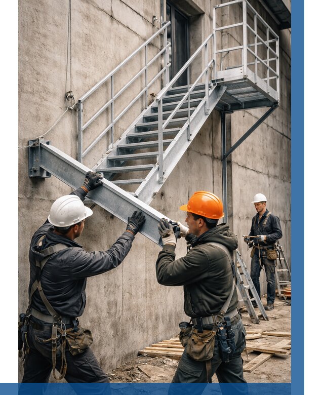 Монтаж металлических лестниц в Озёрске от 15213 р. | ВЫСОТНИК-Озр