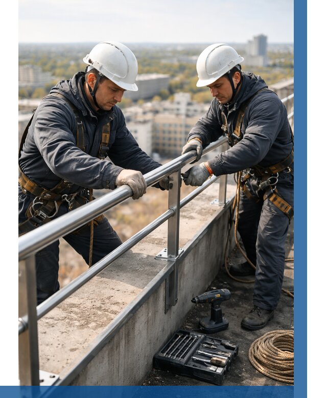 Монтаж перил на высоте в Озёрске от 2536 р. | ВЫСОТНИК-Озр