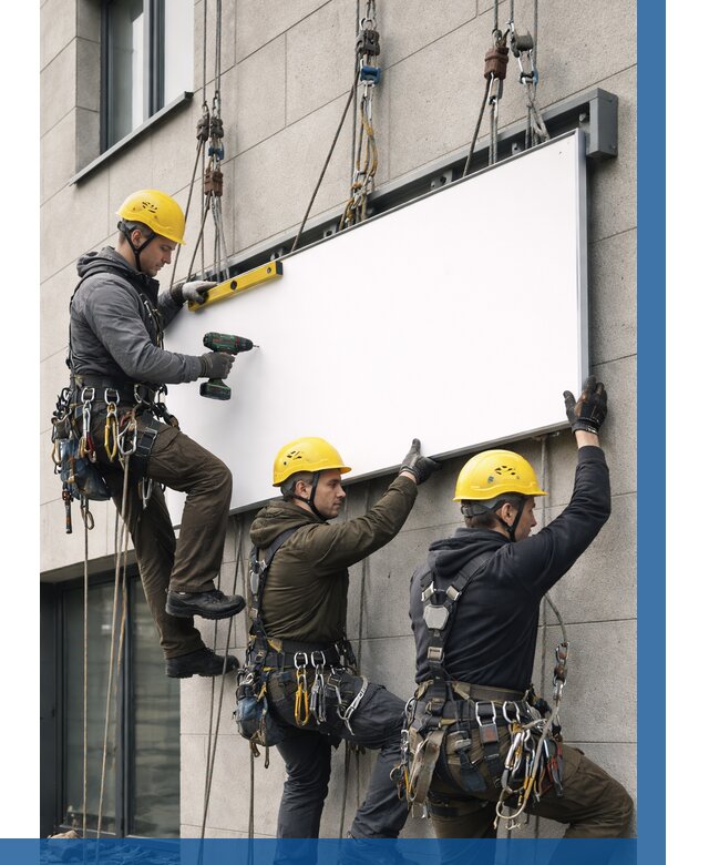 Монтаж рекламной вывески в Озёрске от 8114 р. | ВЫСОТНИК-Озр