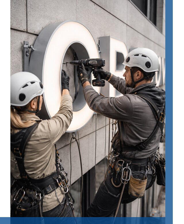 Монтаж световых букв в Озёрске от 3043 р. под ключ ВЫСОТНИК-Озр