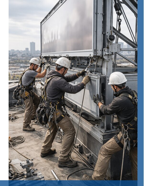 Монтаж крышной рекламной конструкции в Озёрске от 60852 р.|ВЫСОТНИК-Озр