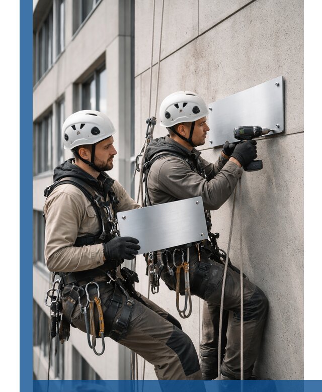 Монтаж табличек и указателей в Озёрске для зданий и сооружений