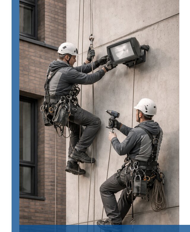 Профессиональный монтаж фасадных прожекторов в Озёрске под ключ