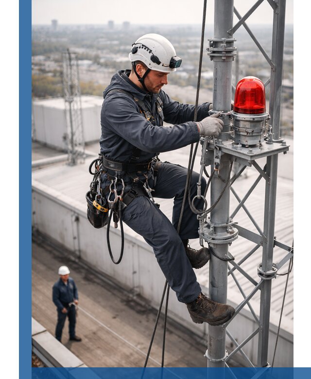 Монтаж заградительных огней и обслуживание объектов в Озёрске